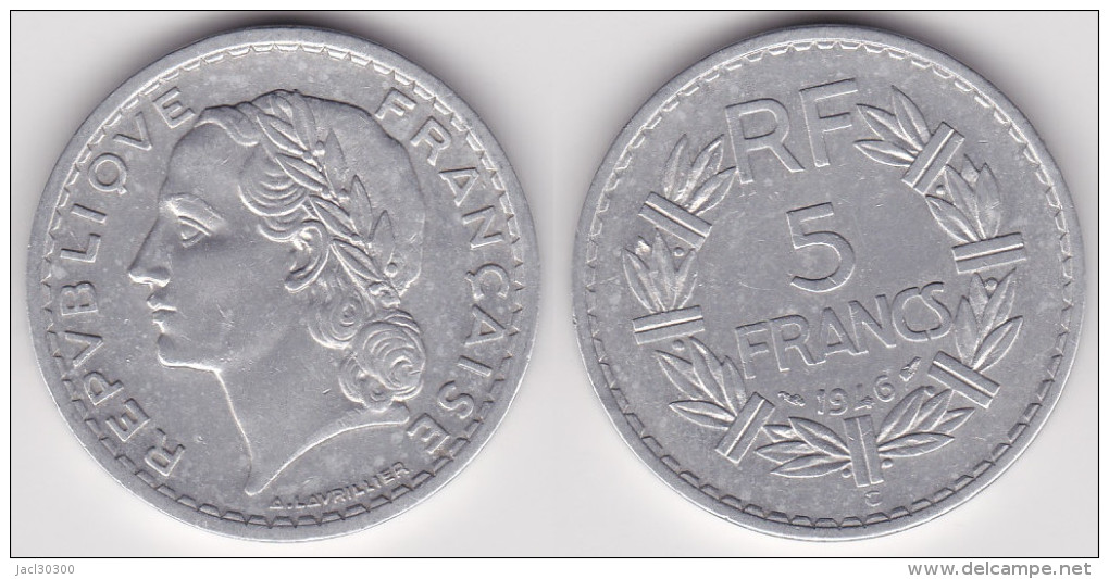 5 FRANCS LAVRILLIER ALUMINIUM 1946 C  (voir Scan) 1 - Altri & Non Classificati