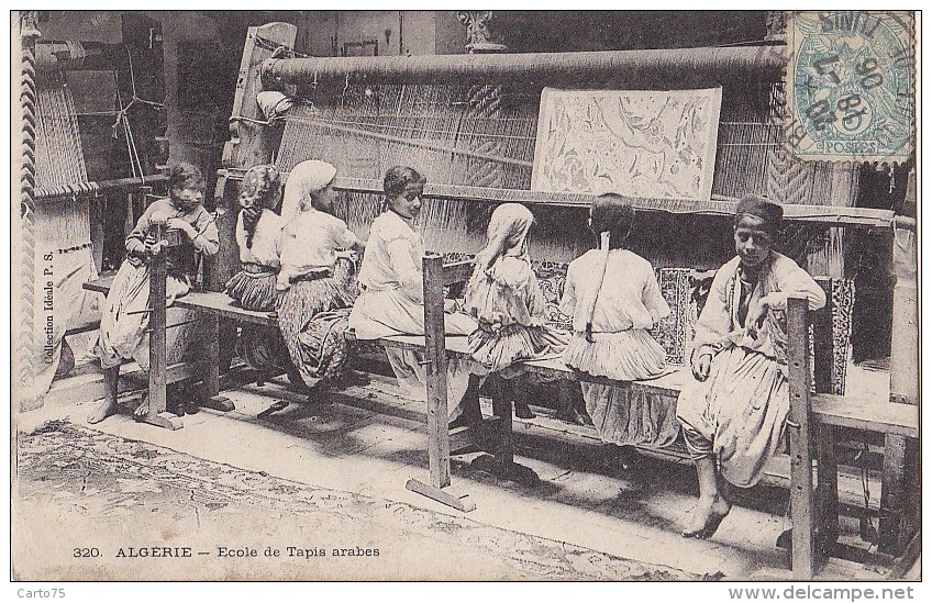 Algérie - Métiers - Travail Enfants Ecole De Tissage Tapis - 1906 - Scènes & Types