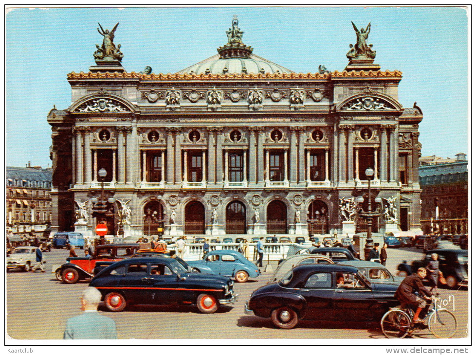 Paris: FORD VEDETTE, RENAULT FRÉGATE, VIVASIX & 4CV, CITROËN 2CV & TRACTION AVANT, SIMCA ARONDE 1300, BICYCLETTE - Opera - Passenger Cars