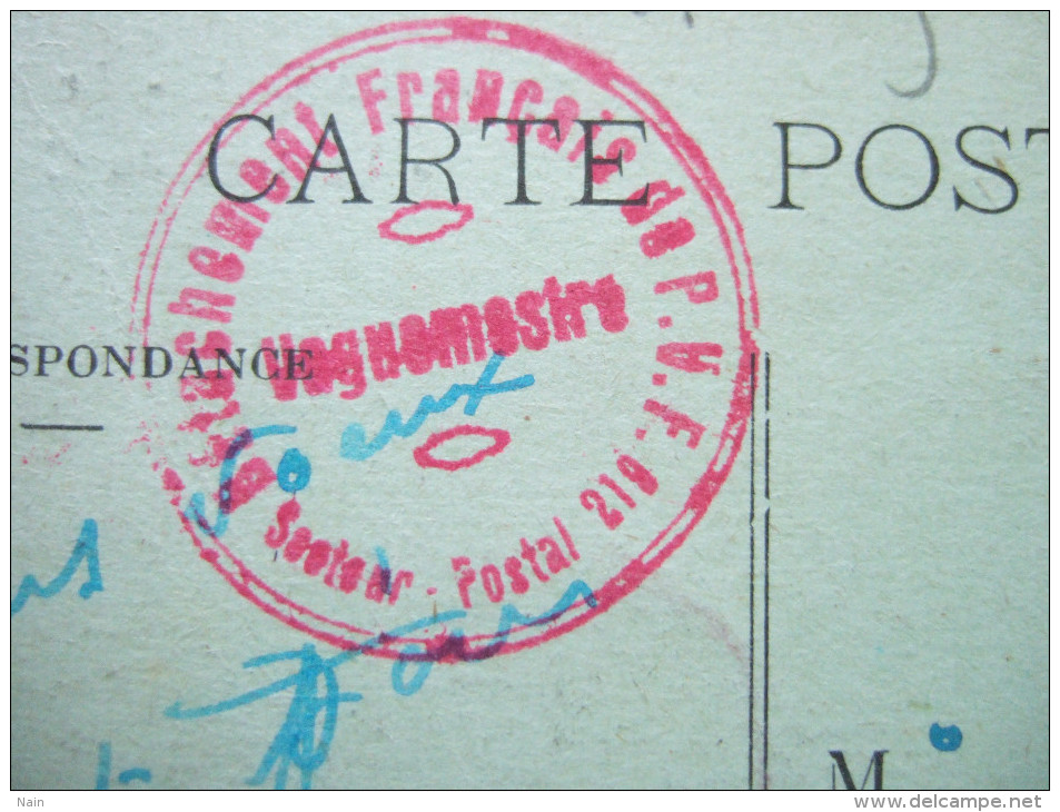 CARTE POSTALE - CACHET : POSTE AUX ARMEES N° 219  ENVOYEE LE  1 - 1 - 1928 - + CACHET " DETACHEMENT FRANÇAIS.....Rare - 1921-1960: Période Moderne