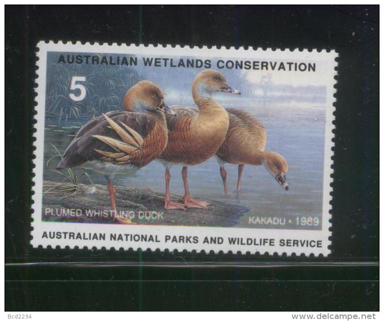 AUSTRALIA 1989 AUSTRALIAN NATIONAL PARKS & WILDLIFE SERVICE WETLANDS CONSERVATION $5 PLUMED WHISTLING DUCK STAMP NHM - Cinderelas