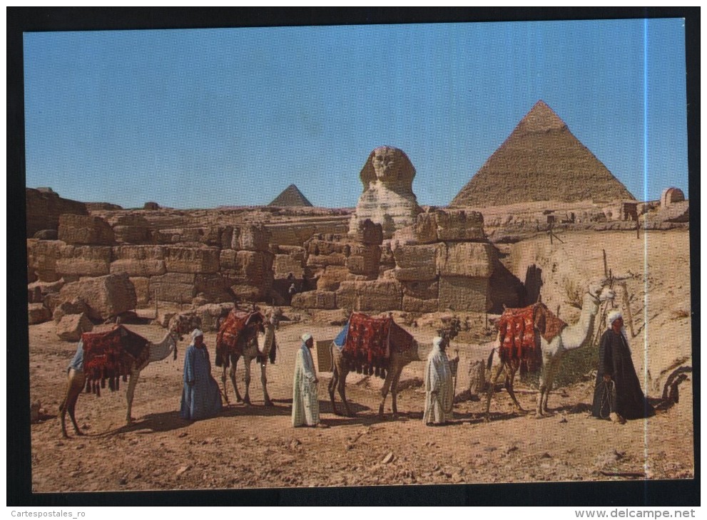 Gizeh-the Sphinx And The Pyramid Of Cheops And Chephren-unused,perfect Shape - Gizeh