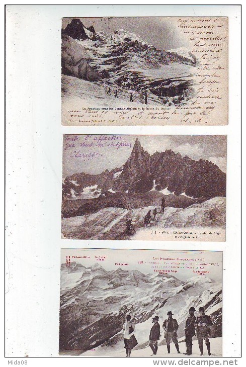 LOT DE 33 CARTES . ALPINISTES . CORDEES. SKIEURS. SPORTS D'HIVER. ASCENSION . GLACIER . SERACS . A VOIR - 5 - 99 Cartoline