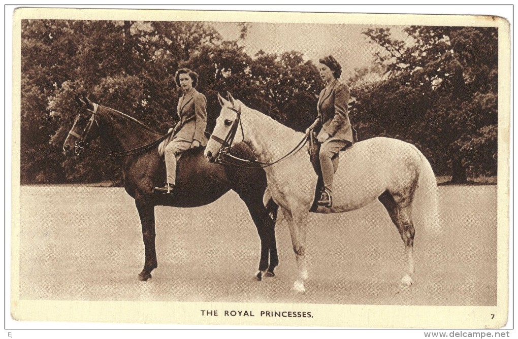 The Royal Princesses (Elizabeth And Margaret Of Great Britain) On Horseback - Unused - Unclassified