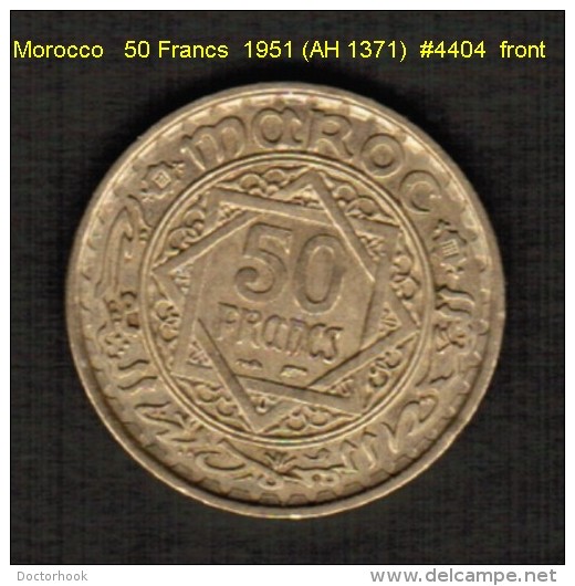 MOROCCO   50  FRANCS  1951 (AH 1371)  (Y # 51) - Morocco