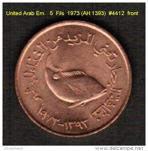 UNITED ARAB EMIRATES   5  FILS   1973 (AH 1393)  (KM # 2.1) - Ver. Arab. Emirate