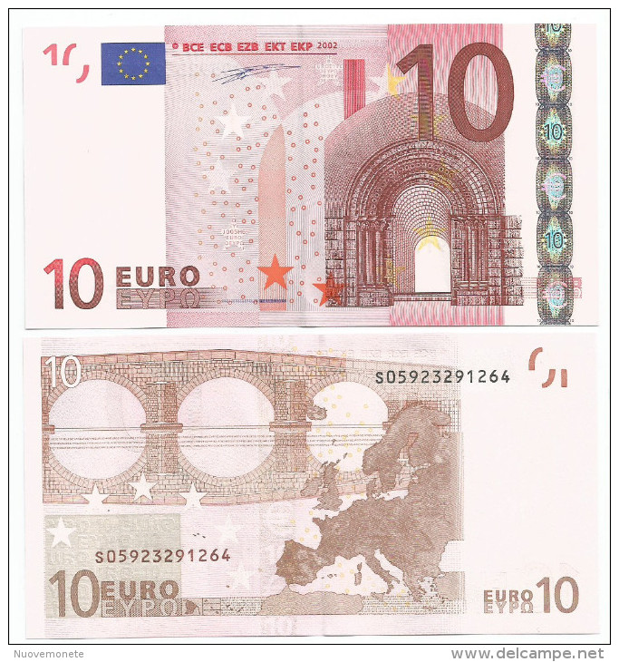 BANCONOTA DA 10 EURO S ITALIA J005 DUISEMBERG UNC FDS RARA RARA RARA - 10 Euro