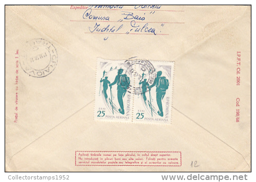 7898- SOCCER, REGISTERED COVER STATIONERY, 1968, ROMANIA - Lettres & Documents