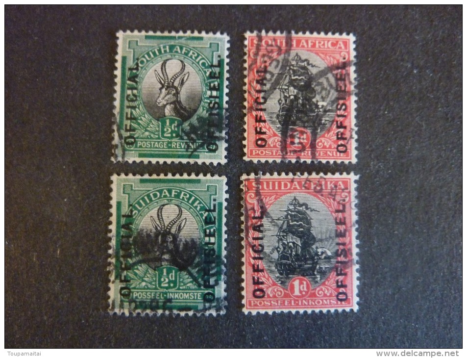 AFRIQUE Du SUD, TIMBRES De SERVICE, Année 1926-27, YT N° 2-3-5-6 Oblitérés, Très Légère Trace Charnière - Servizio