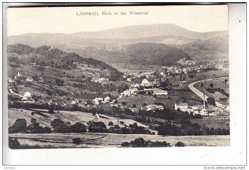 7850 LÖRRACH, Blick In Das Wiesental, 1913 - Loerrach