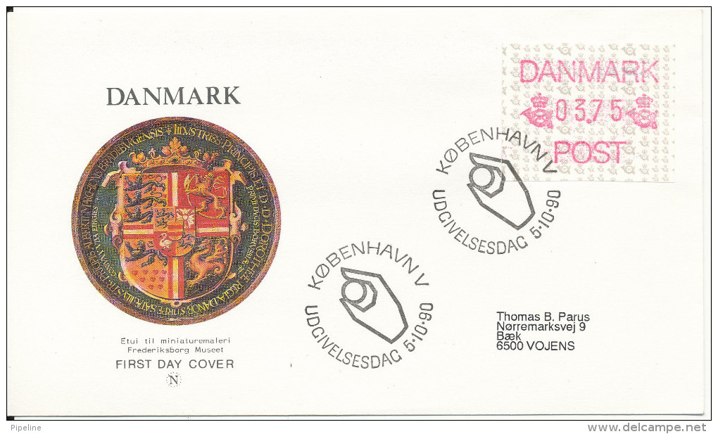 Denmark FDC 5-10-1990 Frama Label ATM 3,75 With Cachet - Machine Labels [ATM]