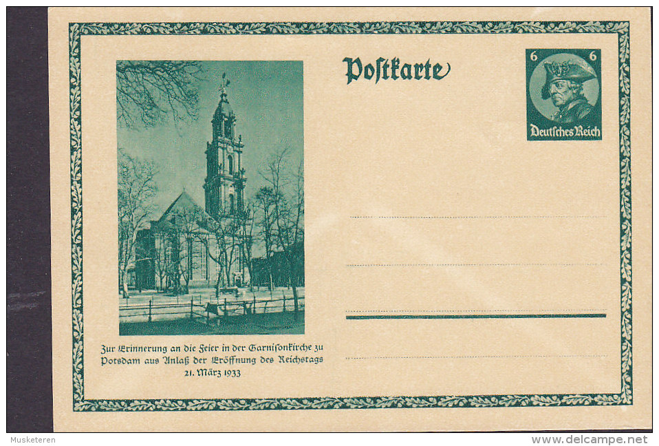 Germany Deutsches Reich Postal Stationery Ganzache Etier 6 Pf Friedrich Der Grosse Potdam Garnisonskirche Unused - Postcards