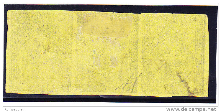 Parma 1852 Mi.1 Gestempelt 5 Cent Sauberer 3er-Streifen (leichter Roter Gitterstempel) Signiert Diena - Parme