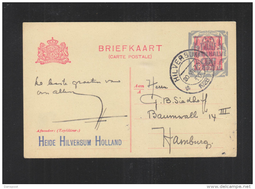 Briefkaart 1928 Hilversum - Ganzsachen