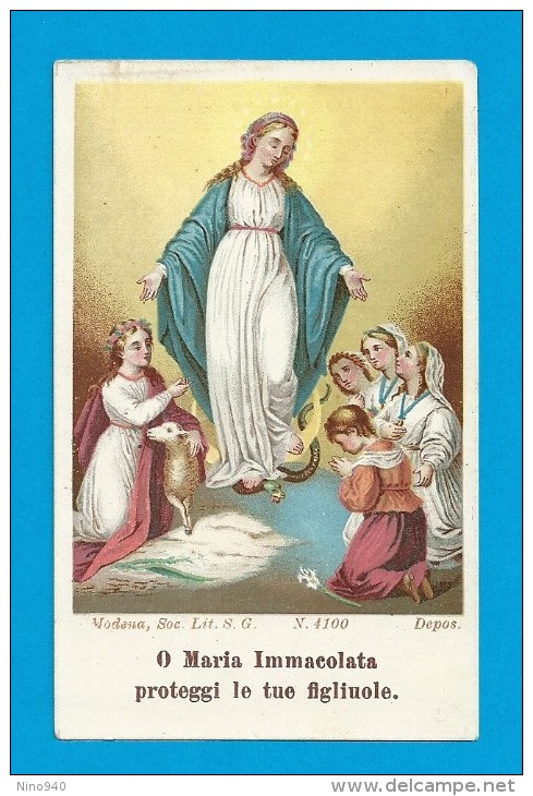 O MARIA IMMACOLATA...-  Mm. 68X110 - E  -PR - SOCIETA'  LITOL. S. GIUSEPPE - MODENA - N. 4100 - Religion & Esotericism