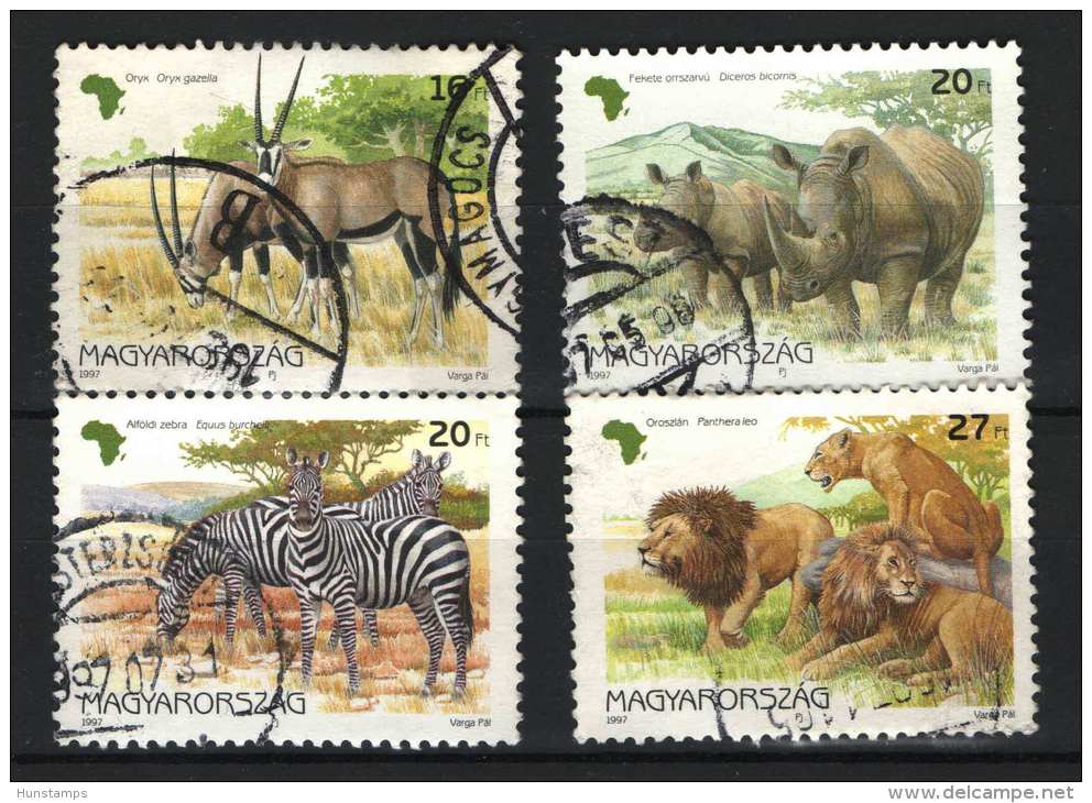 Hungary 1997. Animals Of Africa Set / Lion, Zebra Etc. Used Set - Oblitérés