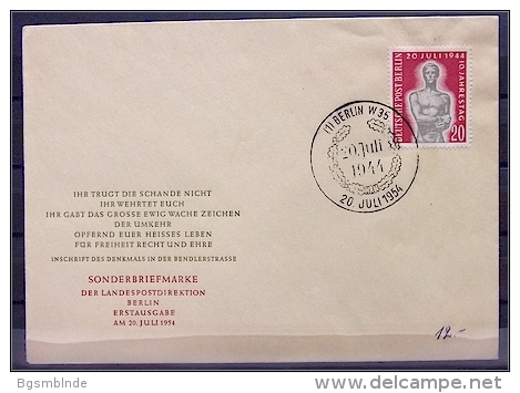 BERLIN 119 FDC Attentat Auf Hitler - 20. Juli 1944 - Autres & Non Classés