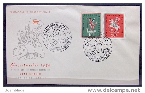 Bund 1958 Nr. 286-287 - FDC  "Jugendmarken" - Sonstige & Ohne Zuordnung