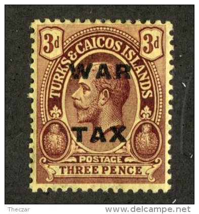 W2234  Turks 1918  Scott #MR8*   Offers Welcome! - Turks & Caicos (I. Turques Et Caïques)