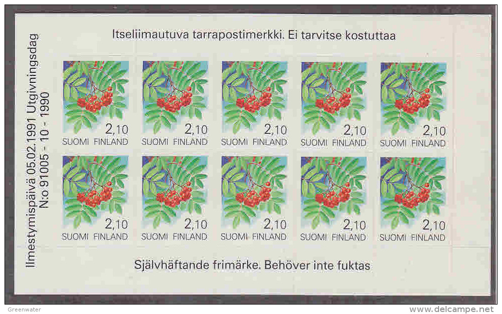 Finland 1991 Provinceplants/Berries  Booklet With Self Adhesive Stamps ** Mnh (F2554) - Carnets