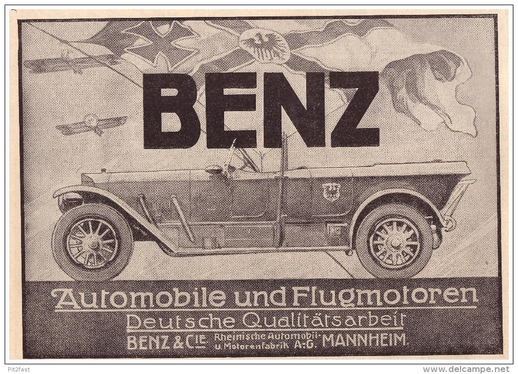 Original Werbung - 1916 -  Benz & Cie. , Mannheim , Automobile !!! - Vehicles