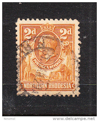 Rhodesia Nord   -  1925/29.  George V.  2 P. Yellow. Con Giraffa Ed Elefante.  With Giraffe And Elephant.Very Fine - Rodesia Del Norte (...-1963)