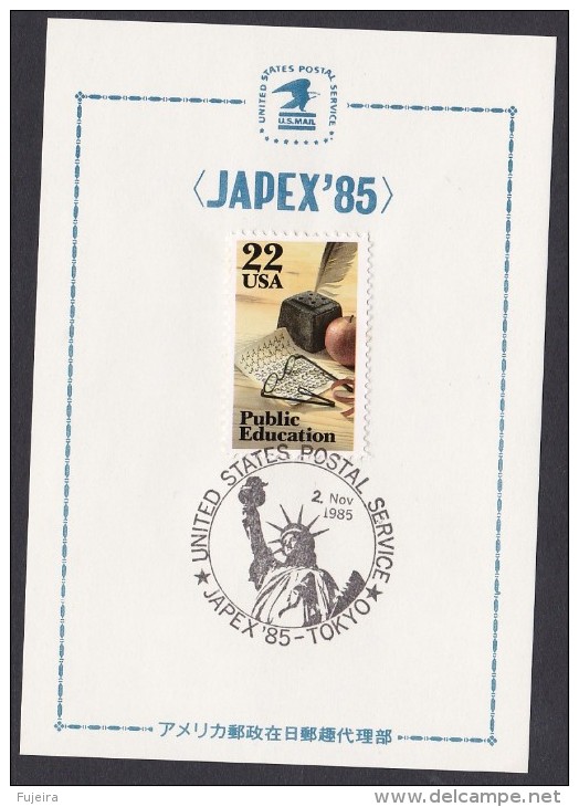 United States Commemorative Postmark, JAPEX'85, Liberty (fc011) - Andere & Zonder Classificatie