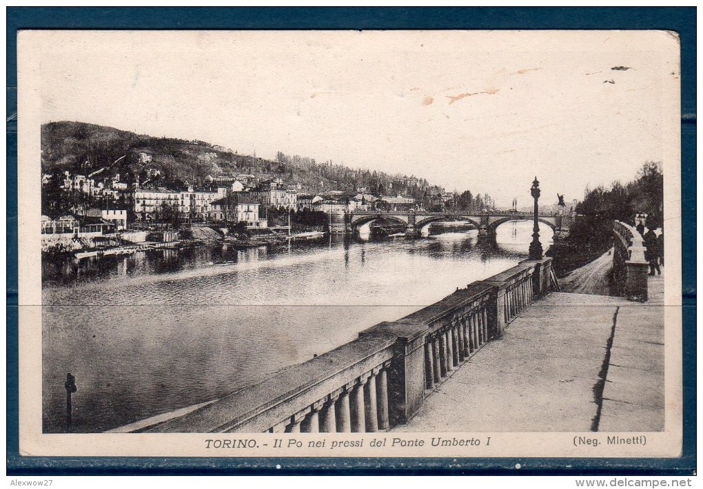 TORINO (PO' PONTE UMBERTO I) Cartolina Viaggiata 1950 - Fiume Po