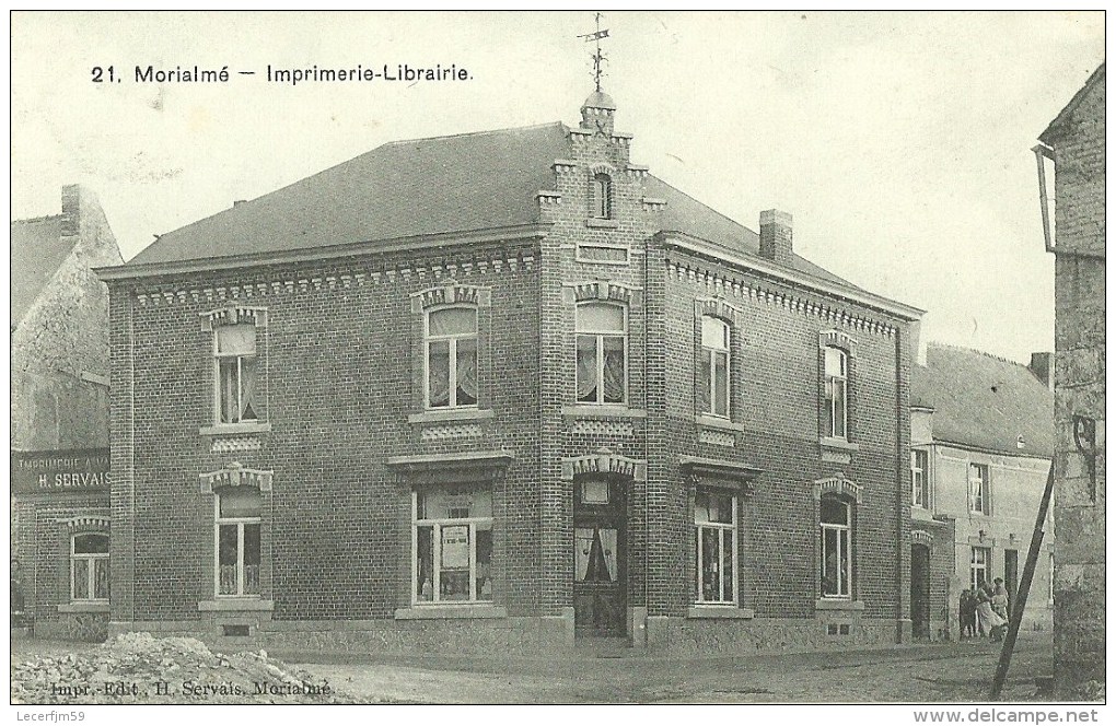 MORIALME IMPRIMERIE LIBRAIRIE DE MR H SERVAIS  EN 1909 CP TRES RARE - Autres & Non Classés