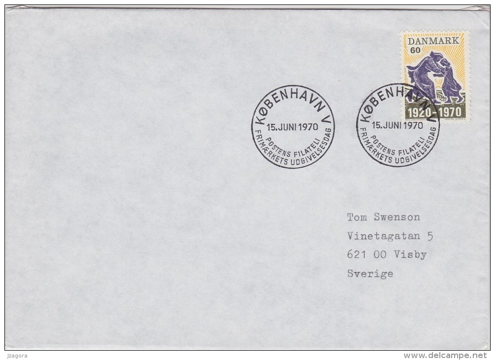 POLITICS HISTORY WW1 WORLD WAR I REUNION OF NORD SCHLESVIK WITH DENMARK DANMARK DÄNEMARK 1970 MI 497 FDC Slania - Guerre Mondiale (Première)