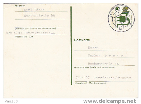 WORK SAFETY, PC STATIONERY, ENTIER POSTAUX, 1976, GERMANY - Postcards - Used