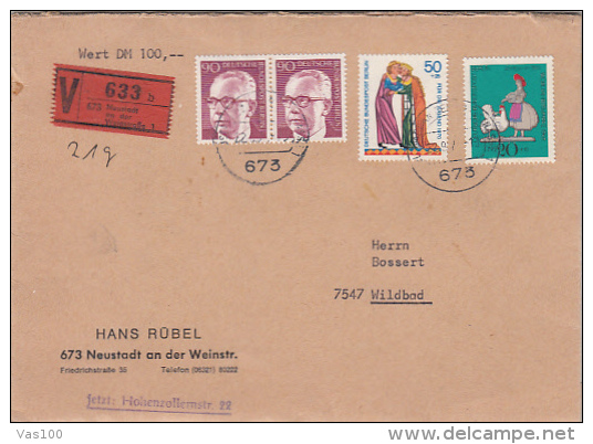 PAUL VON HINDENBURG, FAIRY TALE, TIN FIGURINE, STAMP ON COVER, 1971, GERMANY - Briefe U. Dokumente