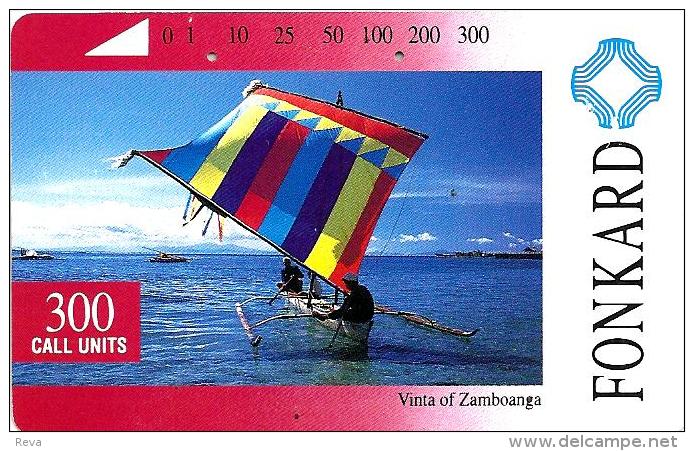 PHILIPPINES 300 U BOAT VINTA IN ZAMABAONGA EARLY TAMURA  VERY GOOD USED READ DESCRIPTION !! - Philippines