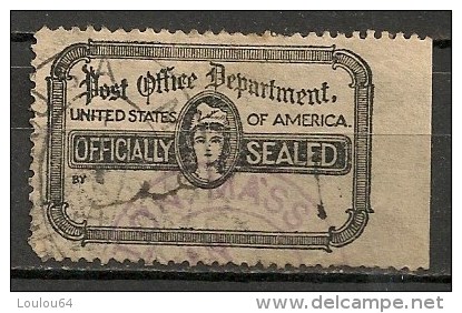 Timbres - Amérique - Etats-Unis - 1920 - Us Label - OFFICIALY SEALED  - Timbre De Retour - - Service