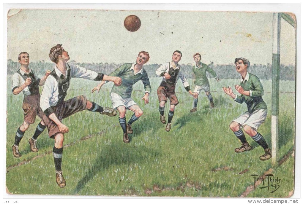 Illustration By Arthur Thiele - Playing Football - Goalkeeper - T.S.N. Serie 1683 - Circulated In Estonia Tallinn 1924 - Thiele, Arthur