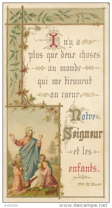 Image Pieuse XIXème * Notre Seigneur Et Les Enfants - Chromo 1891 - Devotion Images