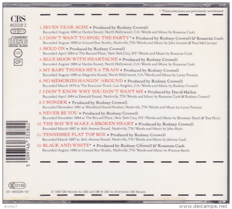 CD - ROSANNE CASH - Retrospective 1939-1989 - Country & Folk