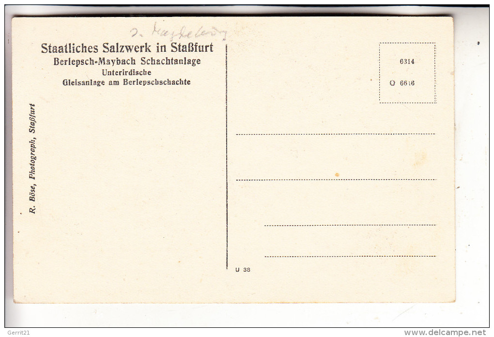 0-3250 STASSFURT, Salzbergwerk, Unterirdisache Gleisanlagen, Berlepschacht - Stassfurt