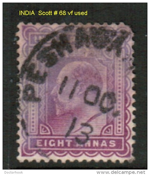 INDIA    Scott  # 68 VF USED - 1902-11 King Edward VII