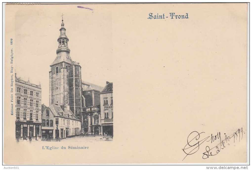 23524g EGLISE Du SEMINAIRE - "CAFE" - "DROGUERIE"-  Saint-Trond - 1899 - Sint-Truiden