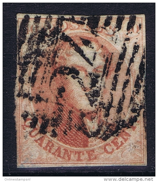 Belgium: 1851  OBP Nr 8 Used / Obl    Cancel Nr 24 - 1851-1857 Médaillons (6/8)