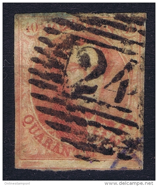 Belgium: 1851  OBP Nr 8 Used / Obl    Cancel Nr 24 - 1851-1857 Medallones (6/8)