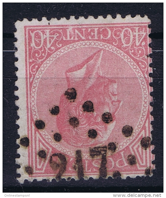 Belgium: 1865  OBP Nr 20  Used   Obl - 1865-1866 Profile Left