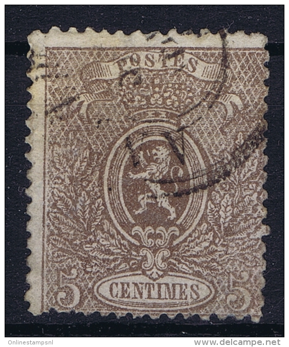 Belgium: 1866  OBP Nr 25 Used  Obl   Signed/ Signé/signiert/ Approvato - 1866-1867 Blasón