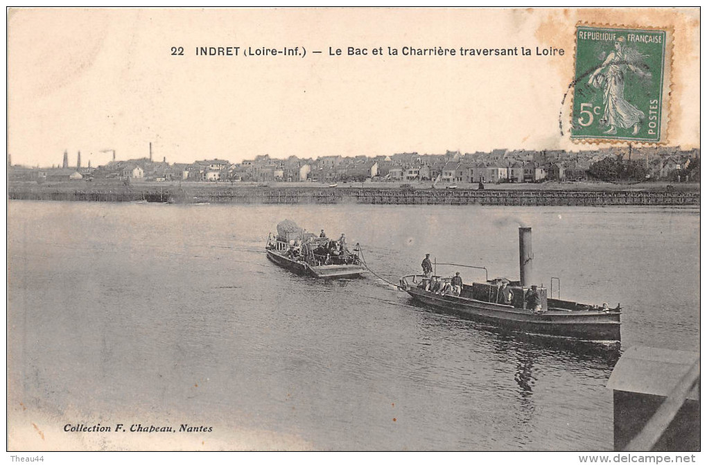 ¤¤  -  22  -  INDRET  -  BASSE-INDRE   -  Le Bac Et La Charrière Traversant La Loire    -  ¤¤ - Basse-Indre