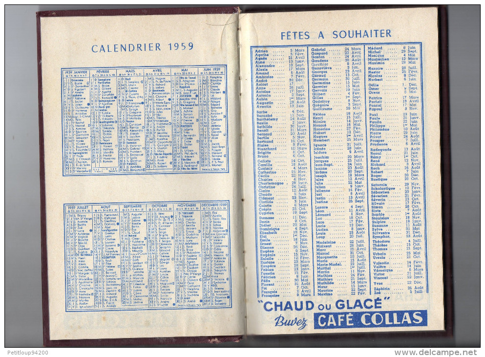 AGENDA  Compagnies Des Antilles  TOURS 1959 - Agenda Vírgenes