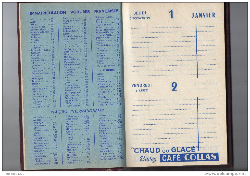 AGENDA  Compagnies des Antilles  TOURS 1959