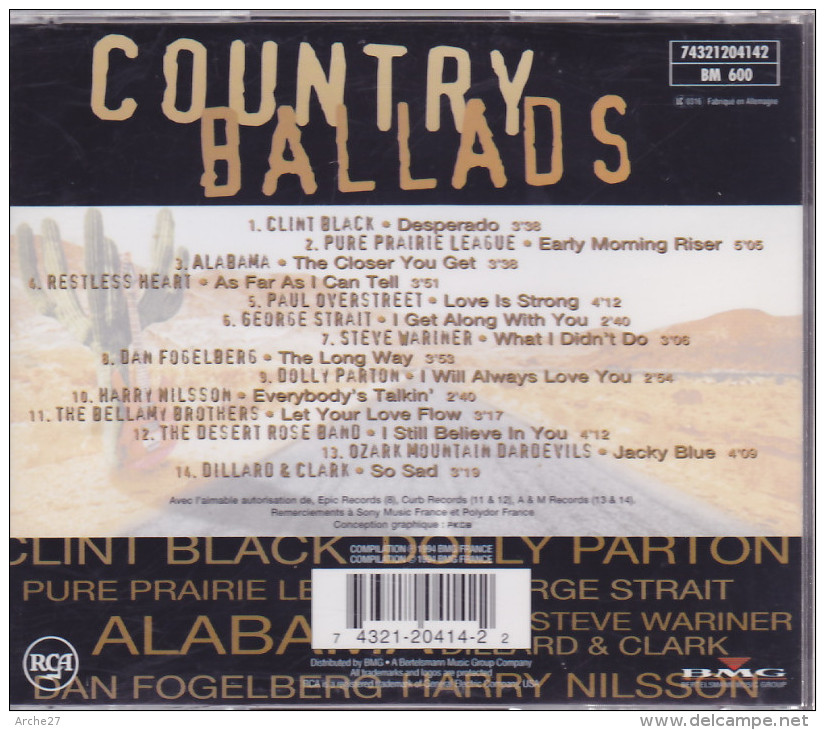 CD - COUNTRY - Country Ballads - Country Et Folk