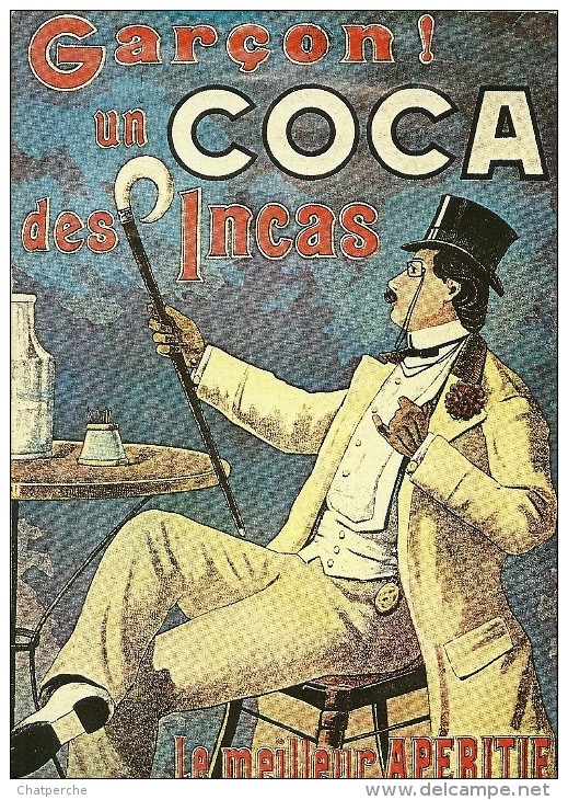 PUBLICITE GARCON UN COCA DES INCAS ALCOOL APÉRITIF  ED. DELTA PRODUCTION  CHAPEAU HAUT DE FORME CANNE - Publicité