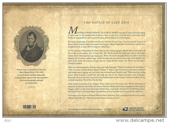 The Battle Of Lake Erie, 1813 (Guerre Anglo-Américaine De 1812). Un Feuillet Neuf **  20 Timbres.Forever Stamps - Sheets
